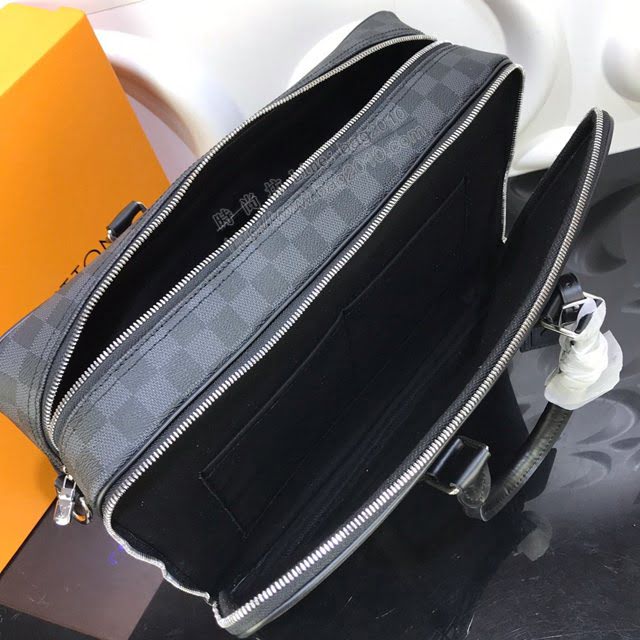 lv新款包包 路易威登Dandy公事包 lv男士公事包 Damier Graphite帆布  ydh3904